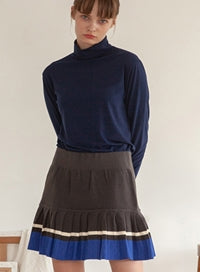 TARGETTO(ターゲット) PLEATS KNIT SKIRT_CHARCOAL