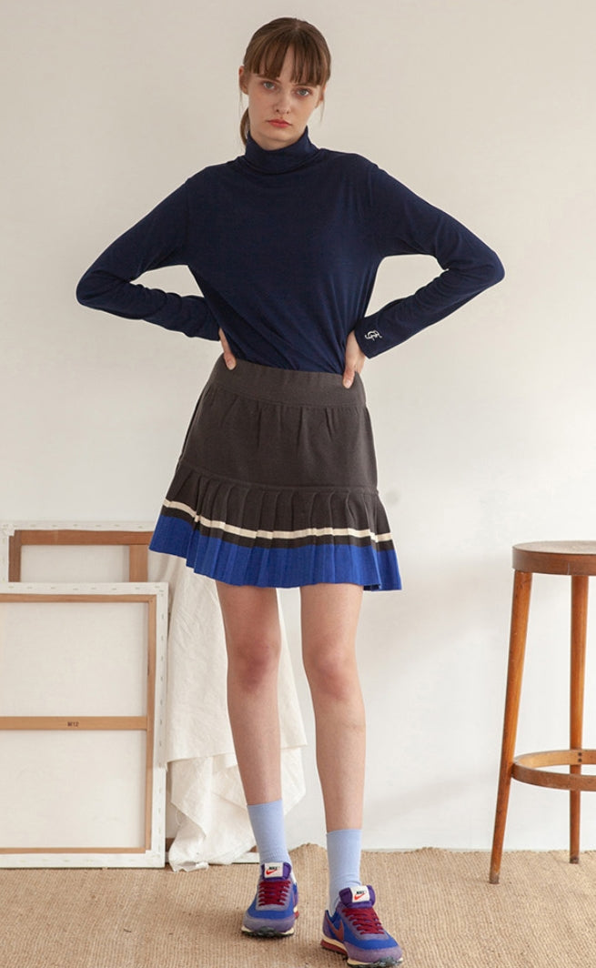 TARGETTO(ターゲット) PLEATS KNIT SKIRT_CHARCOAL