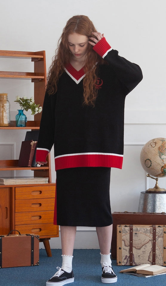 TARGETTO(ターゲット) T LINE KNIT SKIRT_BLACK