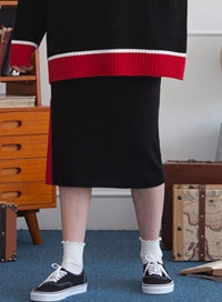 TARGETTO(ターゲット) T LINE KNIT SKIRT_BLACK