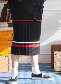 TARGETTO(ターゲット) PLEATS KNIT SKIRT_BLACK