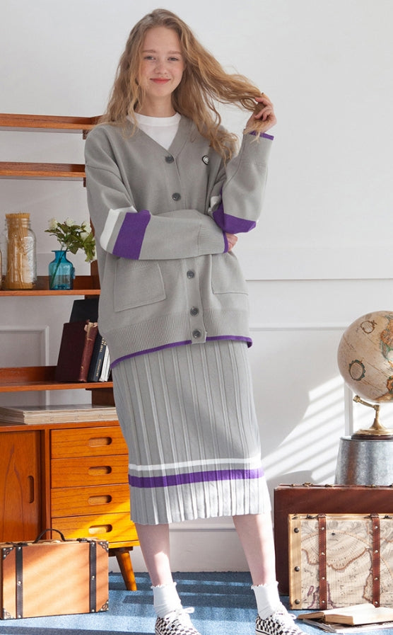 TARGETTO(ターゲット) PLEATS KNIT SKIRT_LIGHT GRAY