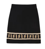 TARGETTO(ターゲット) STRIPE LOGO SKIRT_BLACK