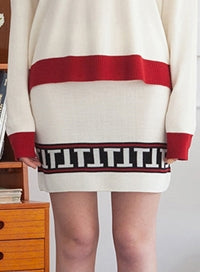 TARGETTO(ターゲット) STRIPE LOGO SKIRT_IVORY