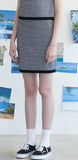 TARGETTO(ターゲット)MINI STRIPE KNIT SKIRT_BLACK & WHITE