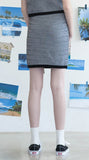 TARGETTO(ターゲット)MINI STRIPE KNIT SKIRT_BLACK & WHITE