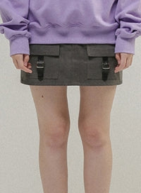 TARGETTO(ターゲット)  WASHED BUCKLE POCKET SKIRT_CHARCOAL