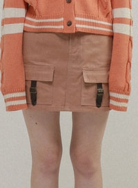 TARGETTO(ターゲット)  WASHED BUCKLE POCKET SKIRT_ASH CORAL