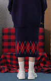 TARGETTO(ターゲット)  NEO ARGYLE KNIT SKIRT_NAVY