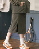 TARGETTO(ターゲット)  FLEECE SLIT SKIRT_KHAKI GRAY