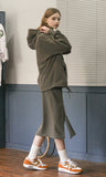 TARGETTO(ターゲット)  FLEECE SLIT SKIRT_KHAKI GRAY