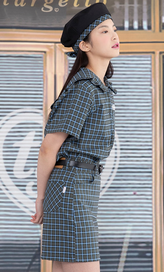TARGETTO(ターゲット)  NEO TGT CHECK SKIRT_OLIVE GREEN
