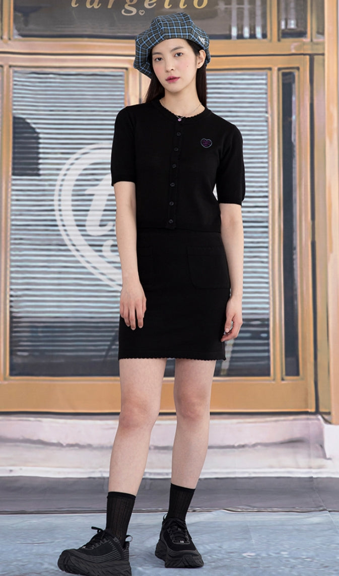 TARGETTO(ターゲット)  SCALLOP KNITTED SKIRT_BLACK