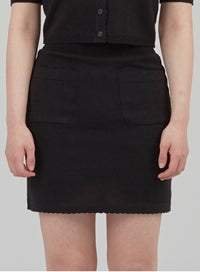 TARGETTO(ターゲット)  SCALLOP KNITTED SKIRT_BLACK