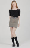 TARGETTO(ターゲット)  WASHING DYEING SKIRT_DARK BEIGE