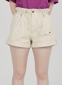 TARGETTO(ターゲット)  SHIRRING SHORT PANTS_LIGHT BEIGE