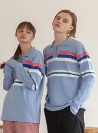 TARGETTO(ターゲット) STRIPE KNIT PIQUE_SKY BLUE