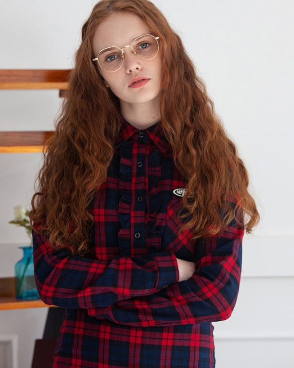 TARGETTO(ターゲット) FRILL CHECK SHIRT_RED CHECK