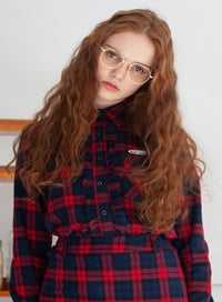 TARGETTO(ターゲット) FRILL CHECK SHIRT_RED CHECK