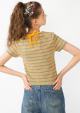 TARGETTO(ターゲット) RIBBON STRIPE T SHIRT_BEIGE