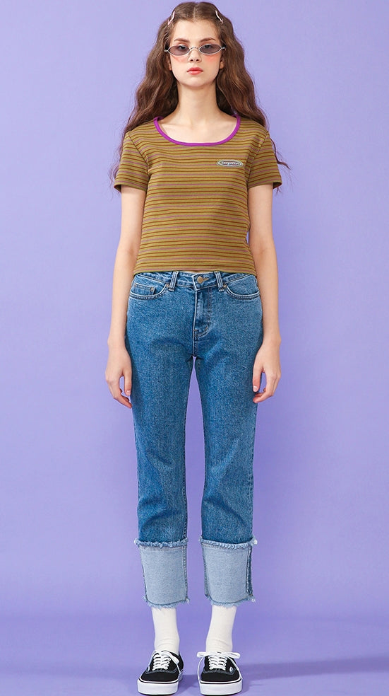 TARGETTO(ターゲット) RIBBON STRIPE T SHIRT_KHAKI