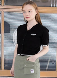 TARGETTO(ターゲット)  RIBBED KNIT CARDIGAN_BLACK