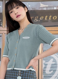 TARGETTO(ターゲット)  RIBBED KNIT CARDIGAN_MINT