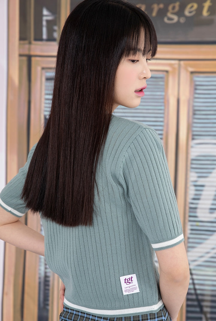 TARGETTO(ターゲット)  RIBBED KNIT CARDIGAN_MINT