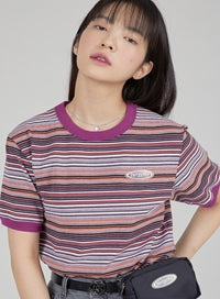 TARGETTO(ターゲット)  STRIPE RINGER TEE SHIRT_PURPLE
