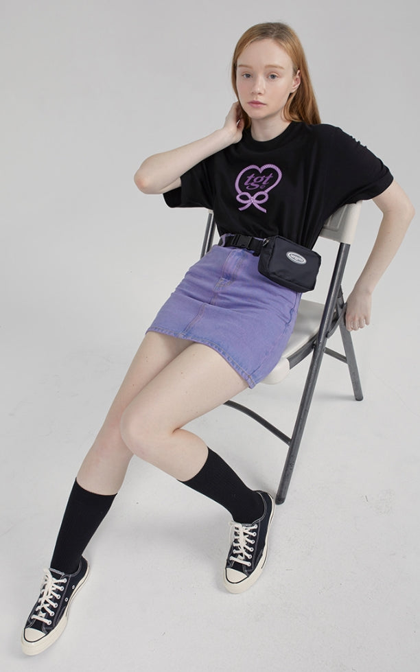 TARGETTO(ターゲット) HEART RIBBON TEE SHIRT_BLACK