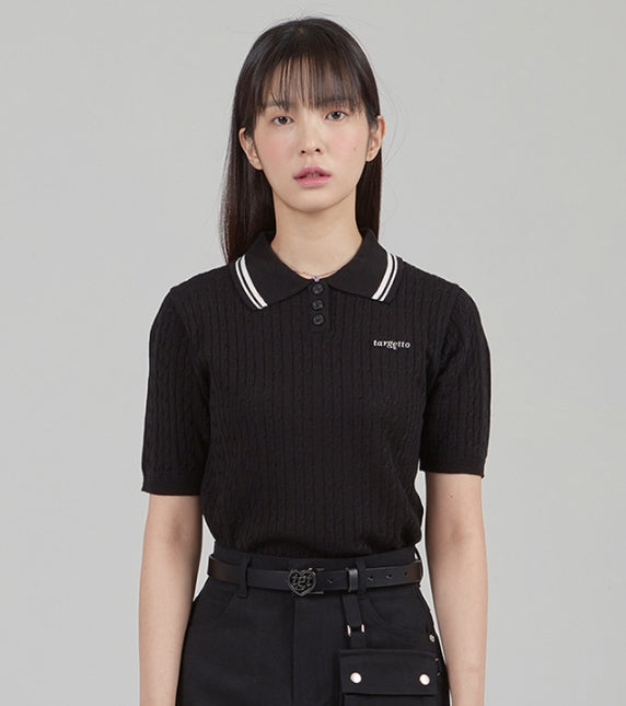 TARGETTO(ターゲット)  CABLE KNIT PIQUE_BLACK