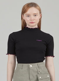 TARGETTO(ターゲット)  RIBBED HALF NECK TEE SHIRT_BLACK