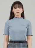 TARGETTO(ターゲット)  RIBBED HALF NECK TEE SHIRT_LIGHT BLUE