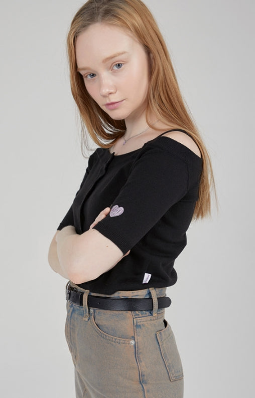 TARGETTO(ターゲット)  OFF SHOULDER CARDIGAN_BLACK