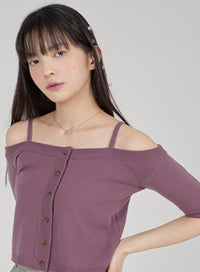TARGETTO(ターゲット)  OFF SHOULDER CARDIGAN_PURPLE