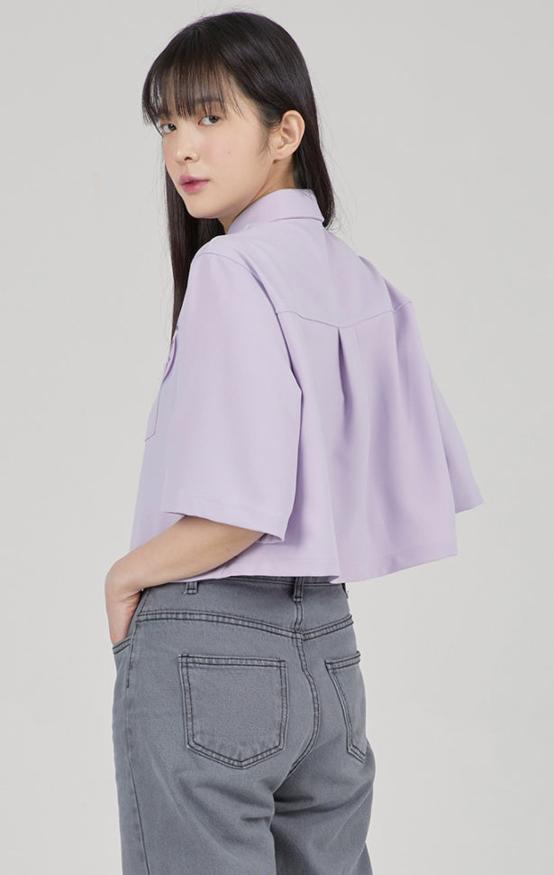 TARGETTO(ターゲット)  HEART LOGO CROP SHIRT_LIGHT PURPLE