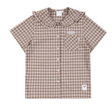 TARGETTO(ターゲット)  FRILL SAILOR CHECK SHIRT_GREY