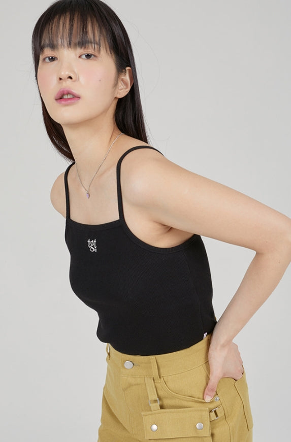 TARGETTO(ターゲット)  RIBBED SLEEVELESS TOP_BLACK
