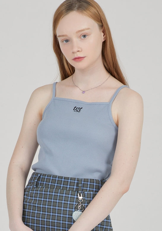 TARGETTO(ターゲット)  RIBBED SLEEVELESS TOP_LIGHT BLUE