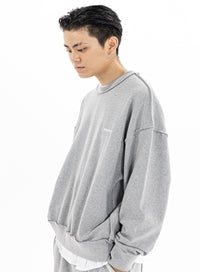マスノウン(MASSNOUN)   REVERSE OVERSIZED CREWNECK MFZCR002-GY