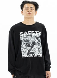 マスノウン(MASSNOUN)     SAFETY IGNORANCE OVERSIZED LONG SLEEVES MFZLS001-BK