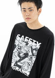 マスノウン(MASSNOUN)     SAFETY IGNORANCE OVERSIZED LONG SLEEVES MFZLS001-BK