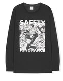 マスノウン(MASSNOUN)     SAFETY IGNORANCE OVERSIZED LONG SLEEVES MFZLS001-BK