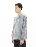 マスノウン(MASSNOUN)   TIE-DYE OVERSIZED LONG SLEEVES MFZLS002-GY