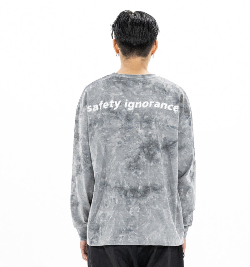 マスノウン(MASSNOUN)   TIE-DYE OVERSIZED LONG SLEEVES MFZLS002-GY