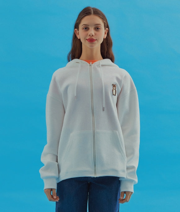 AQO_studiospace(アコスタジオスペース)  AQO ERIC BEAR HOODIE ZIP-UP IVORY
