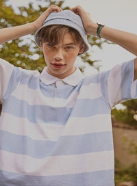 AQO_studiospace(アコスタジオスペース)  AQO LOGO PIQUE T SHIRT SKYBLUE