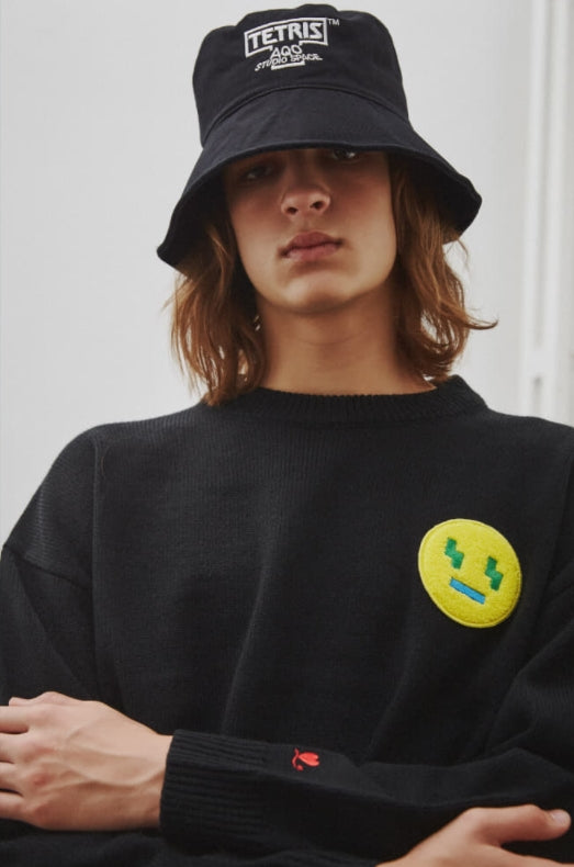 AQO_studiospace(アコスタジオスペース) AQOXTETRIS STANDARD FACE KNIT BLACK