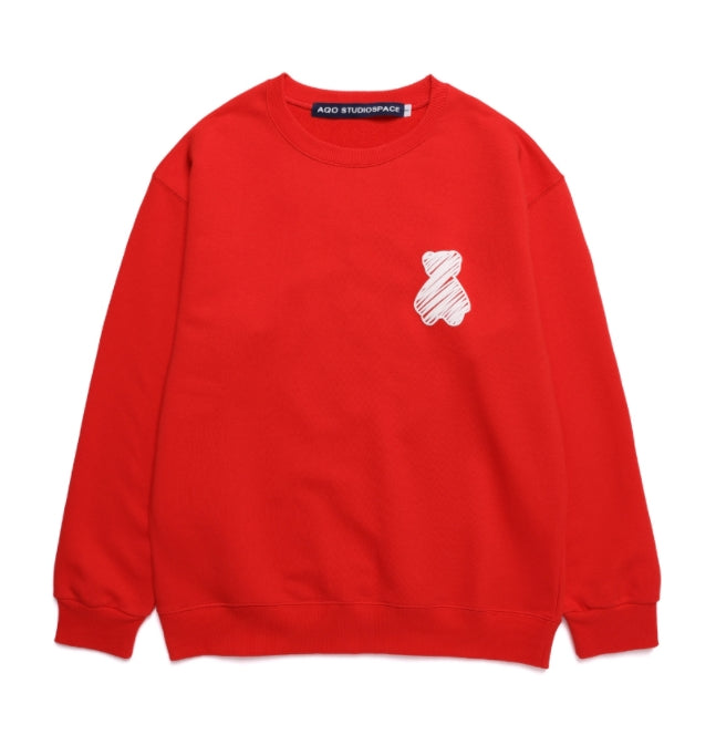 AQO_studiospace(アコスタジオスペース) AQO BEAR SWEATSHIRTS RED