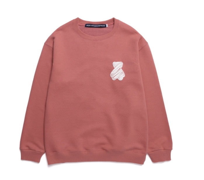 AQO_studiospace(アコスタジオスペース) AQO BEAR SWEATSHIRTS PINK